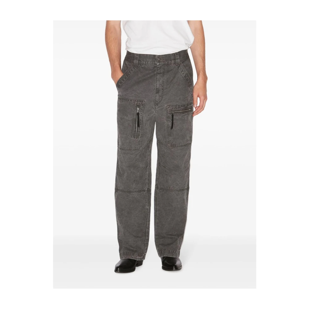 Isabel marant Zwarte Denim Straight Leg Broek Black Heren