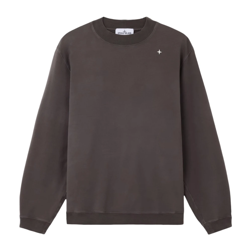 Stone Island Gray Sweatshirts, Male, M, Crewneck Sweatshirt