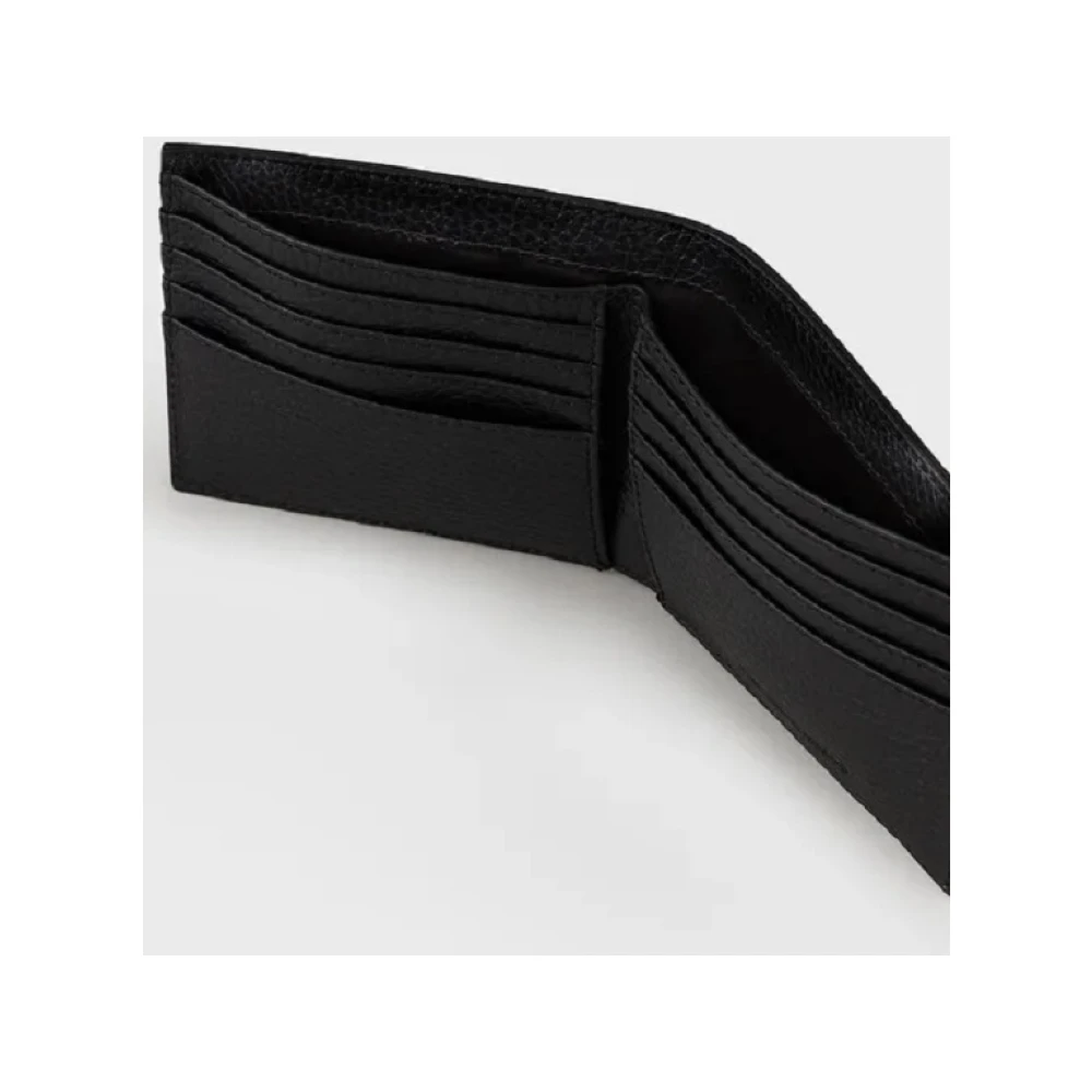 Emporio Armani Klassieke Leren Portemonnee Black Unisex