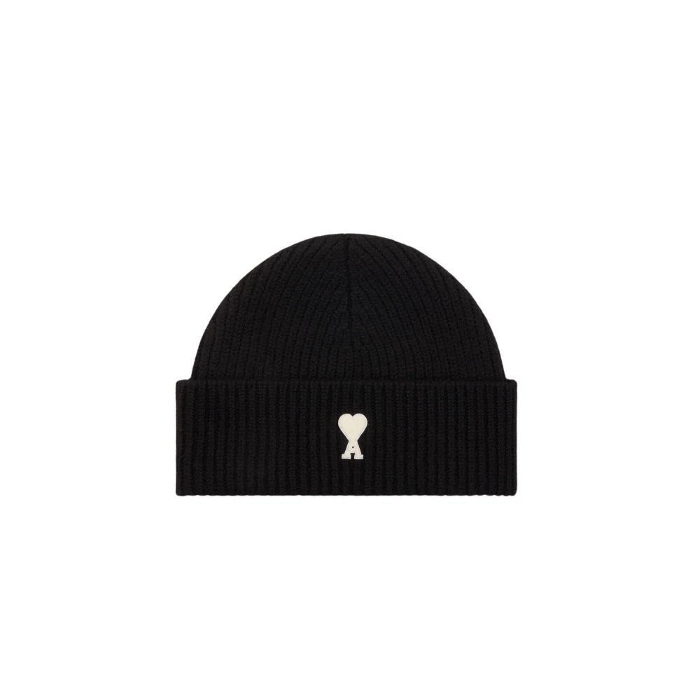 Ami Paris Unisex Nero - Berretto Ami De Coeur - Accessories - One Size - Immagine 3