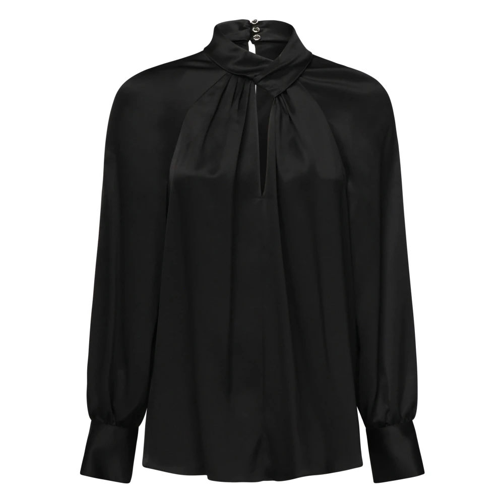 Guess Zwarte hoge hals blouse lange mouwen Black Dames