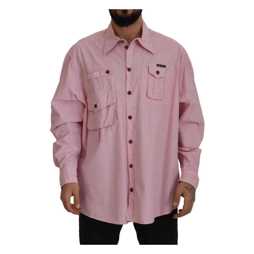 Dolce & Gabbana Pink Casual Shirts, Male, 3XL, Casual Shirt