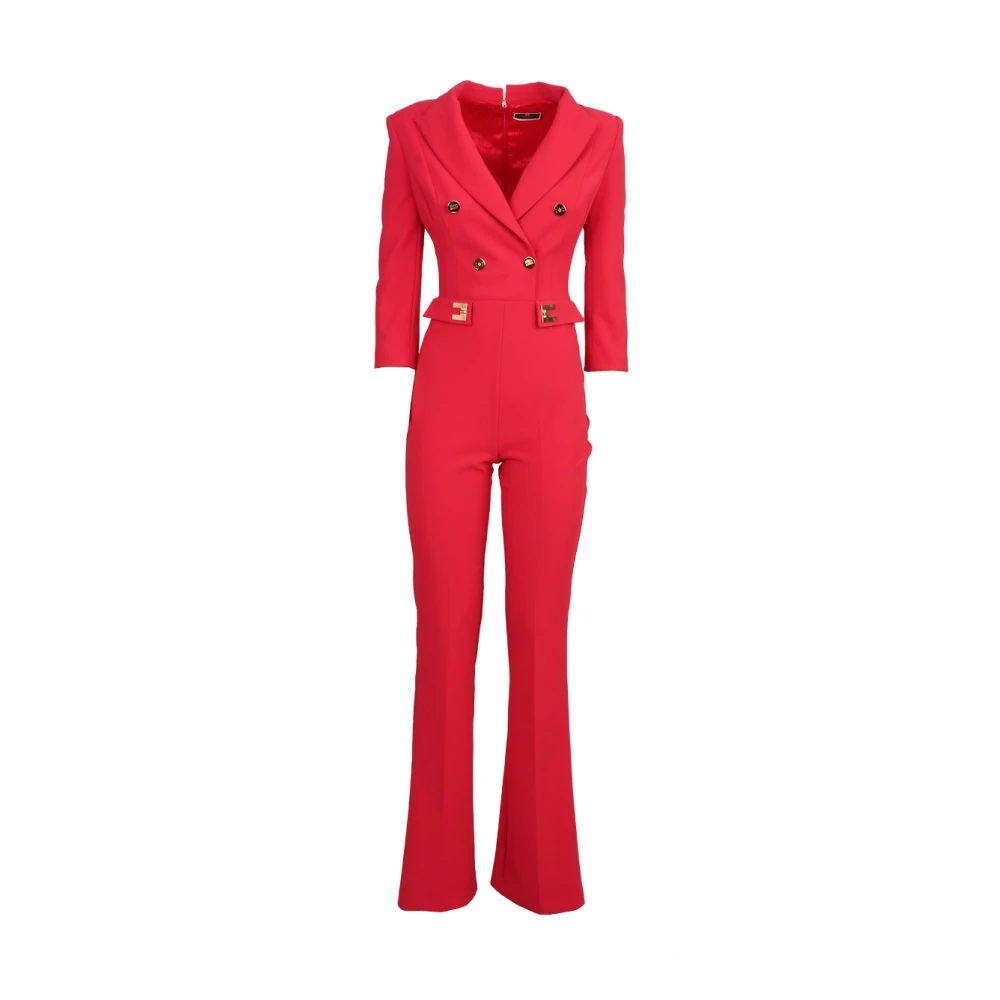 Elisabetta Franchi Polyester jumpsuit met metalen details Pink Dames