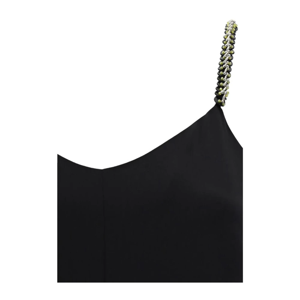 Lanvin Jurk met goudkleurige kettingbandjes Black Dames