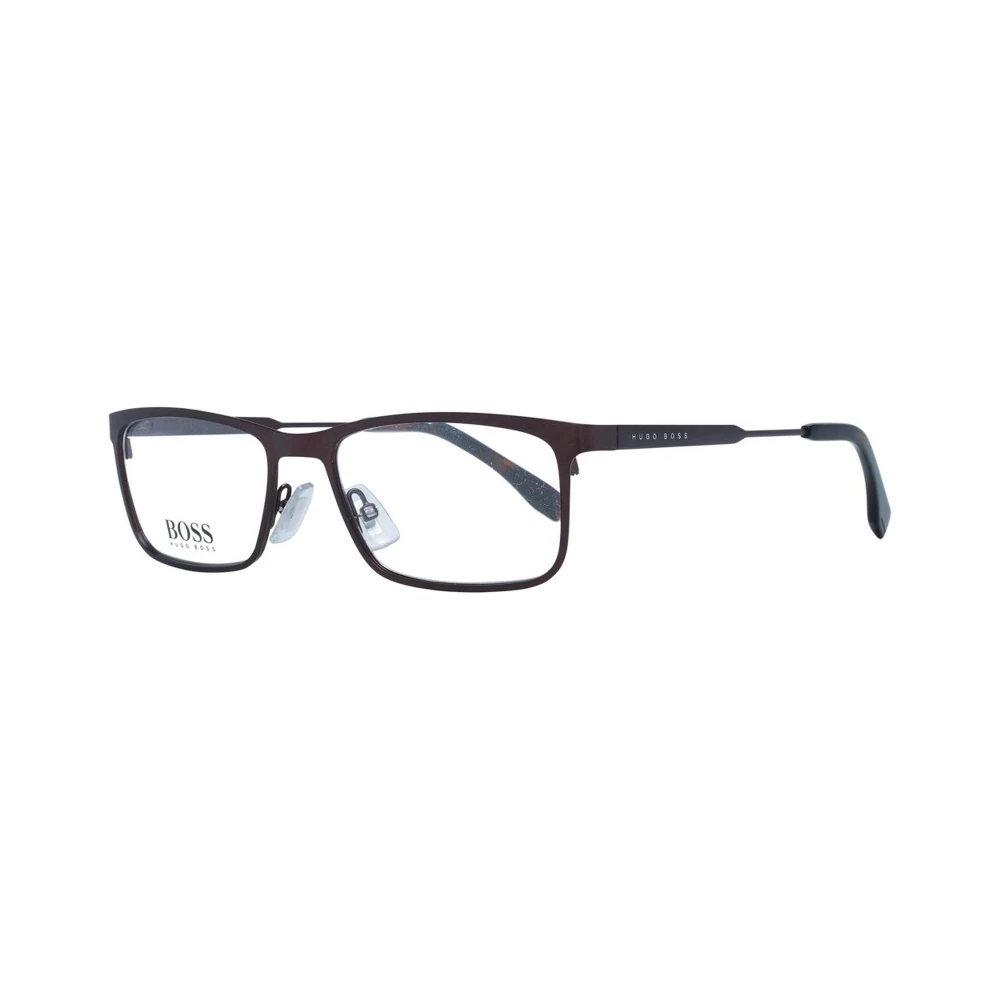 Hugo Boss Bruine Rechthoekige Optische Monturen met Demo Glazen Brown Heren