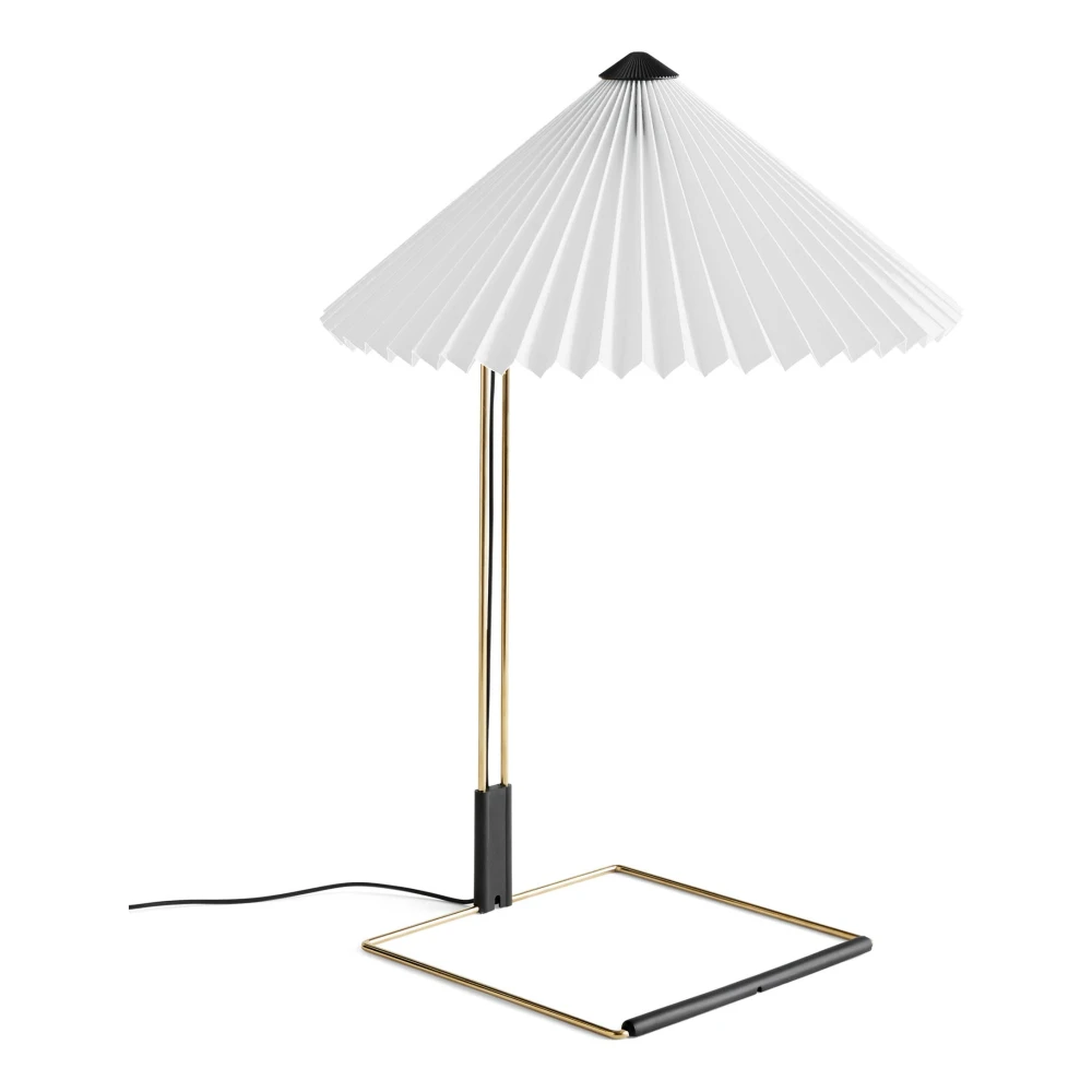 Hay Unisex White Table Lamp With Polished Brass Base