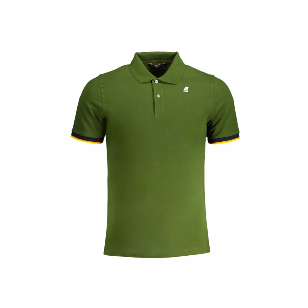 K-way Groen katoenen poloshirt met korte mouwen Green Heren