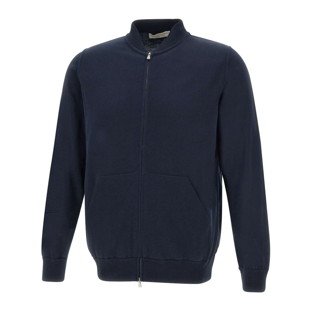 Filippo De Laurentiis Blue Zip-Throughs, Male, 2XL, Full Zip Cotton Jumper