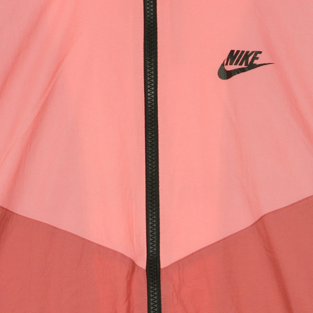 Nike Windrunner Trench Jacket in Redwood Sunblush Black Red Dames