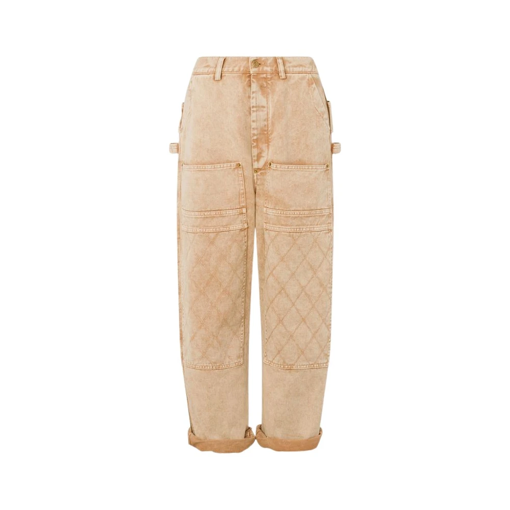 Moschino Women's Beige Garment-Dyed Drill Pants