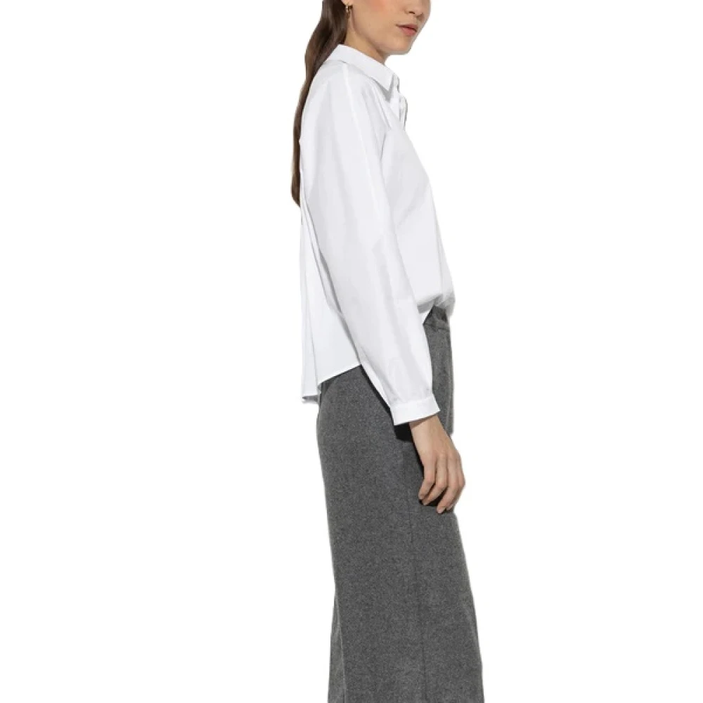 LUISA CERANO Klassieke Blouse met Oversized Pasvorm White Dames