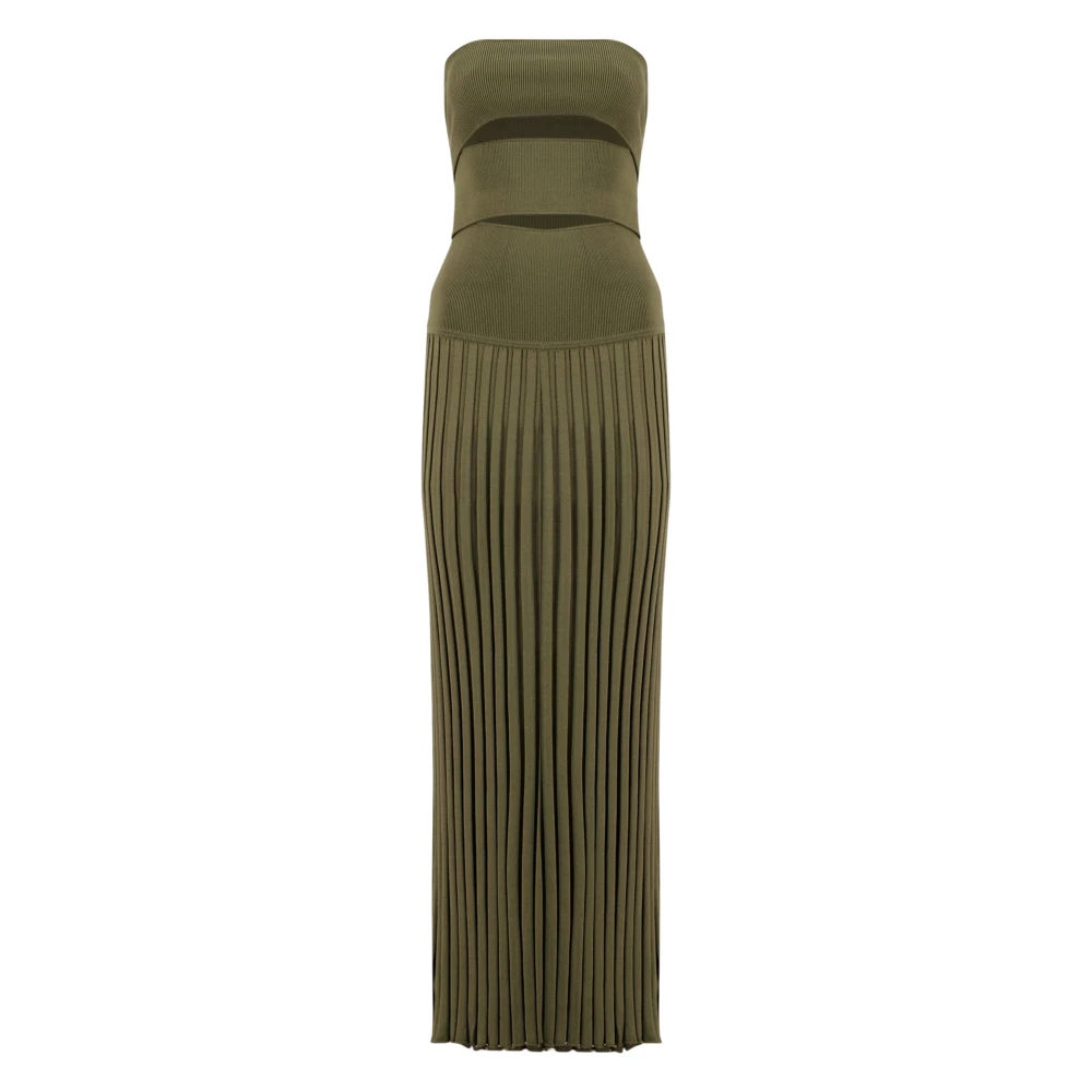Christopher Esber Green Knitted Dresses, Female, M, Sunray Strapless Knit Dress