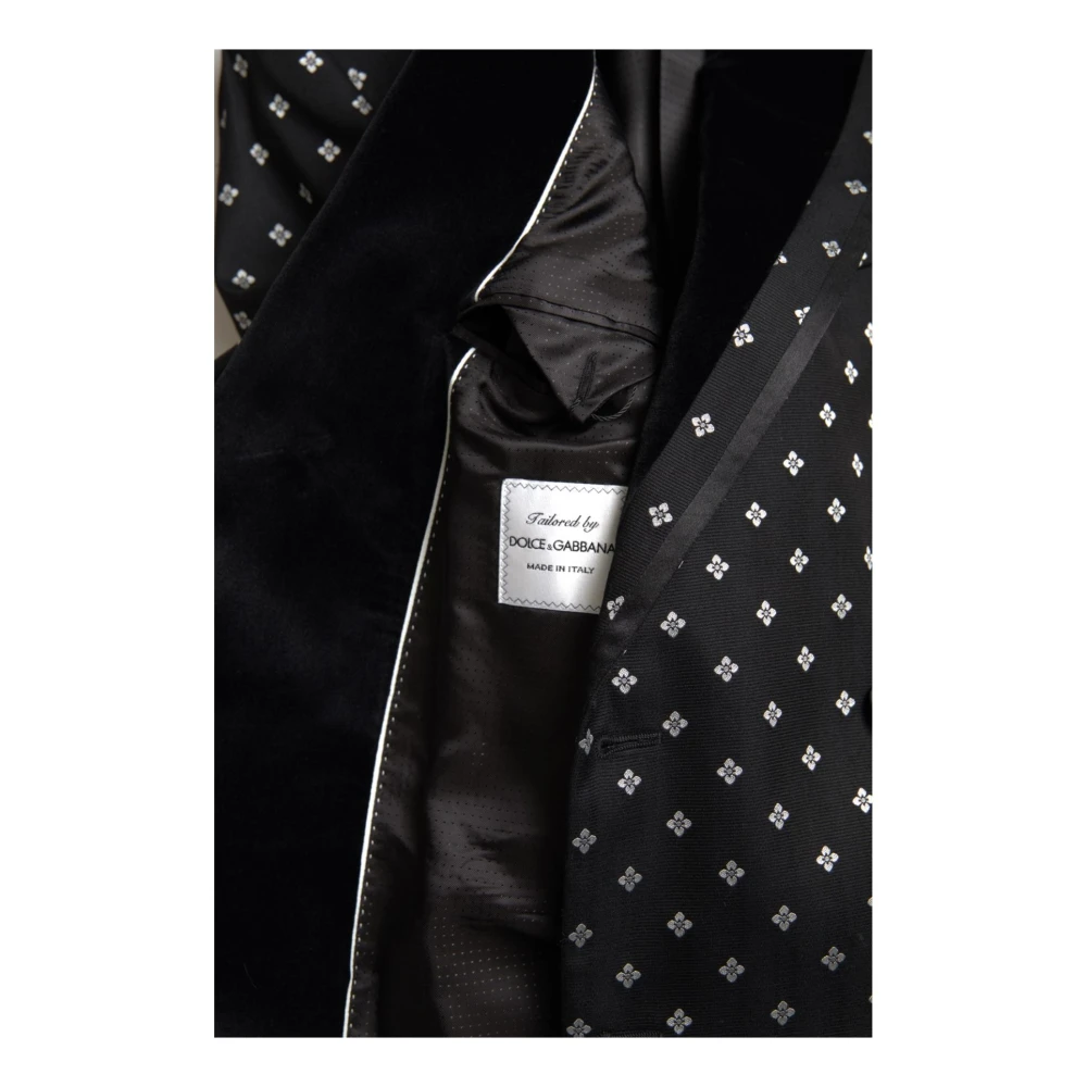 Dolce & Gabbana Geometrische Dubbel Breasted Blazer Black Heren