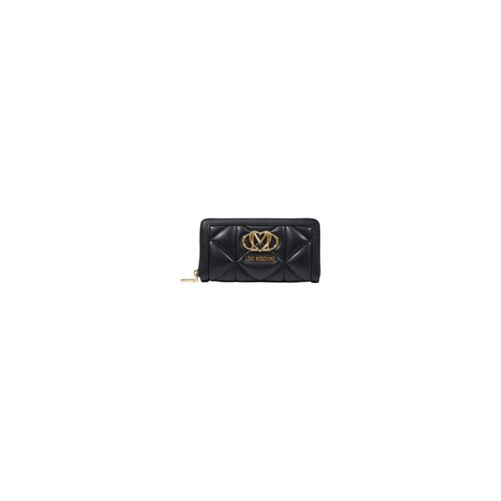 Love Moschino Women's Black Quilted Zip-Around Wallet