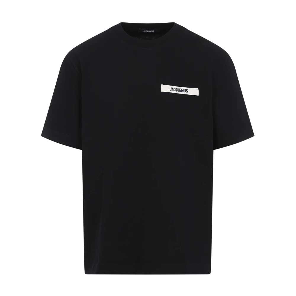 Jacquemus Black T-Shirts, Male, S, Le T-Shirt Gros Grain