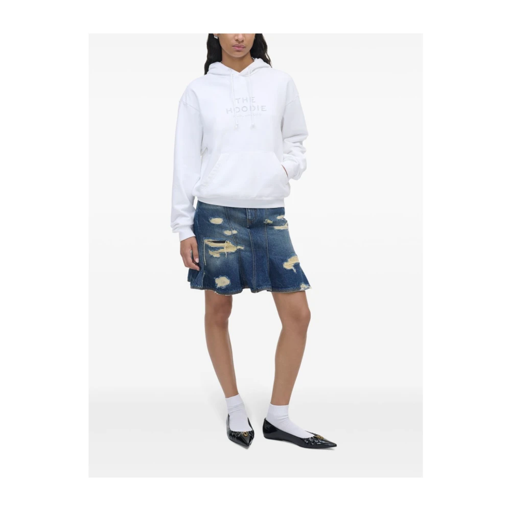 Marc Jacobs Witte Katoenen Hoodie White Dames