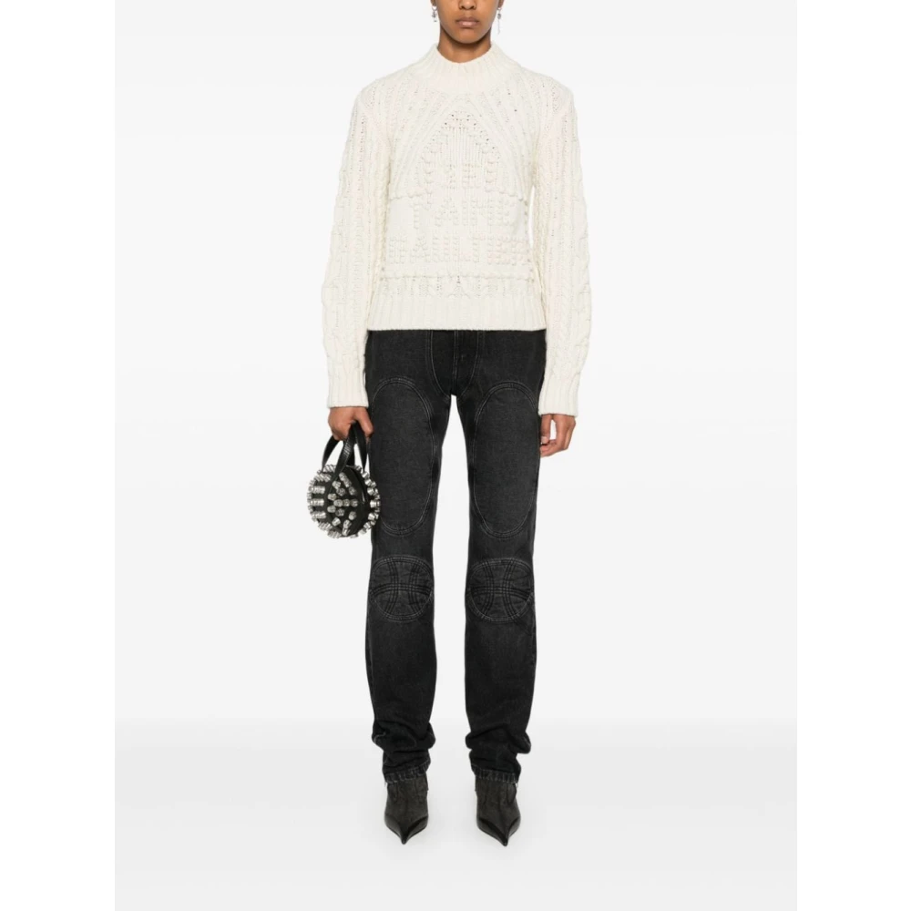 Jean Paul Gaultier Zwarte Denim Jeans met Gewatteerde Panelen Black Dames