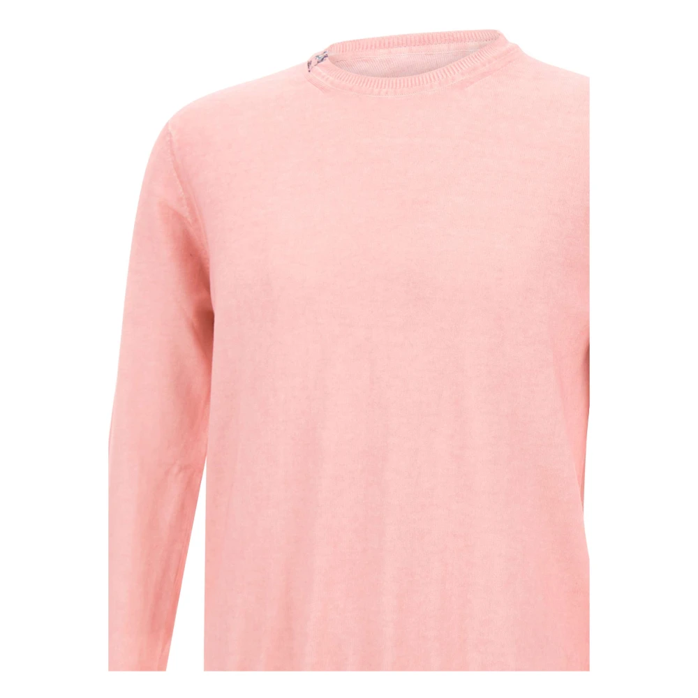 BOB Katoenen Trui Peony Ronde Hals Pink Heren