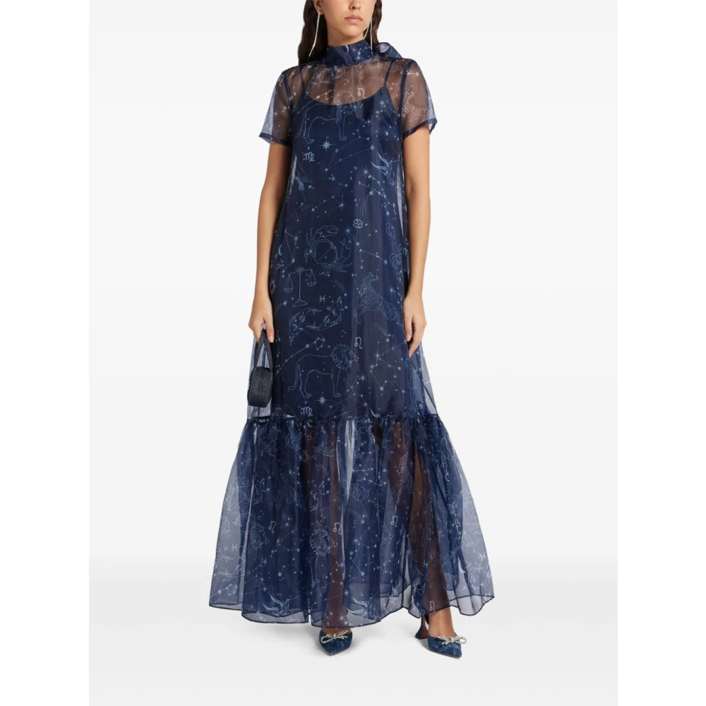 Staud Calluna Maxi Jurk Blue Dames