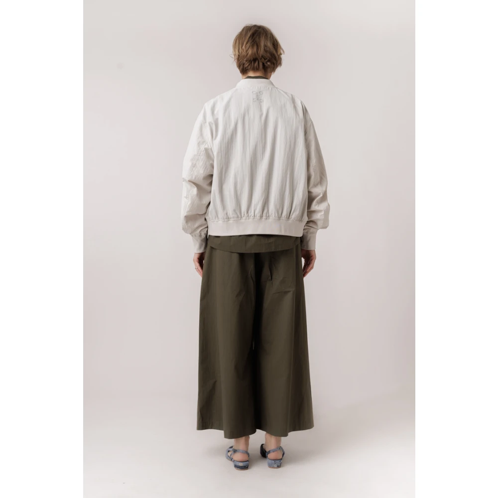 Odeeh Donker Khaki Elastische Taillebroek Green Dames