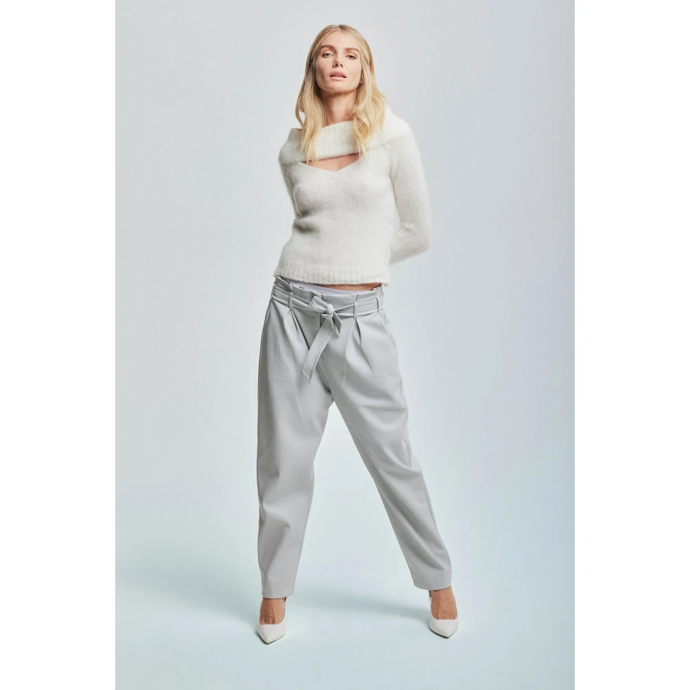 Kocca Mohair Wol Cut-Out Hals Jumper White Dames