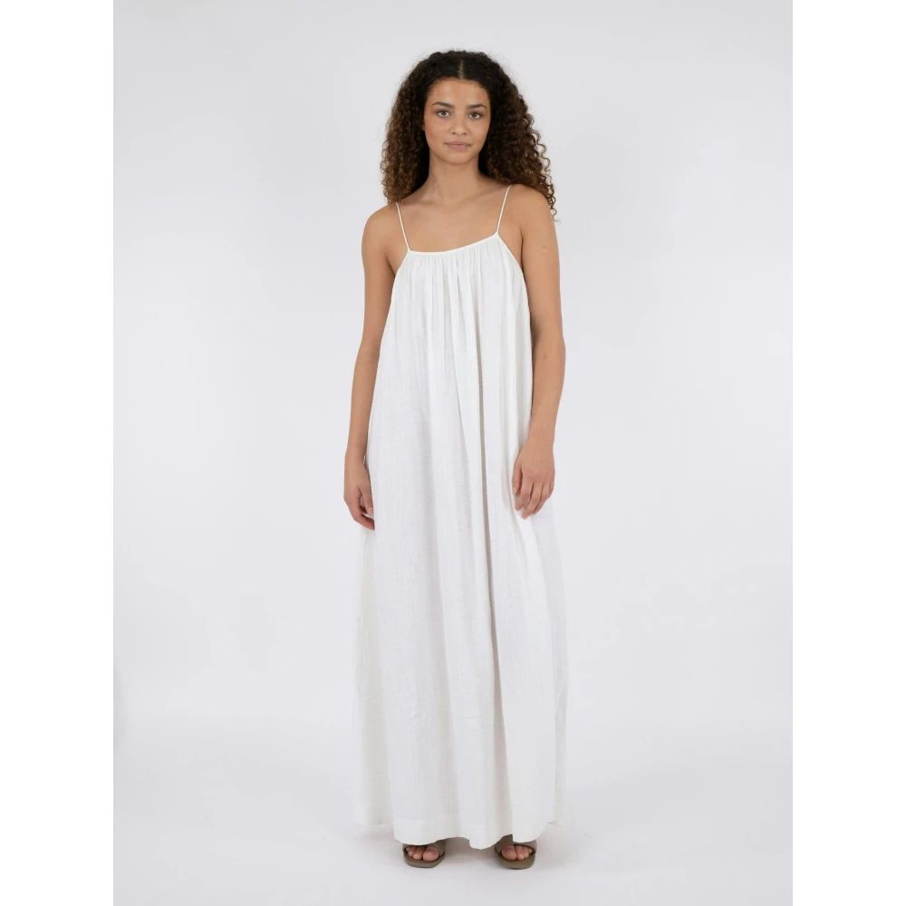 NEO NOIR Zachte Linnen Maxi Jurk White Dames