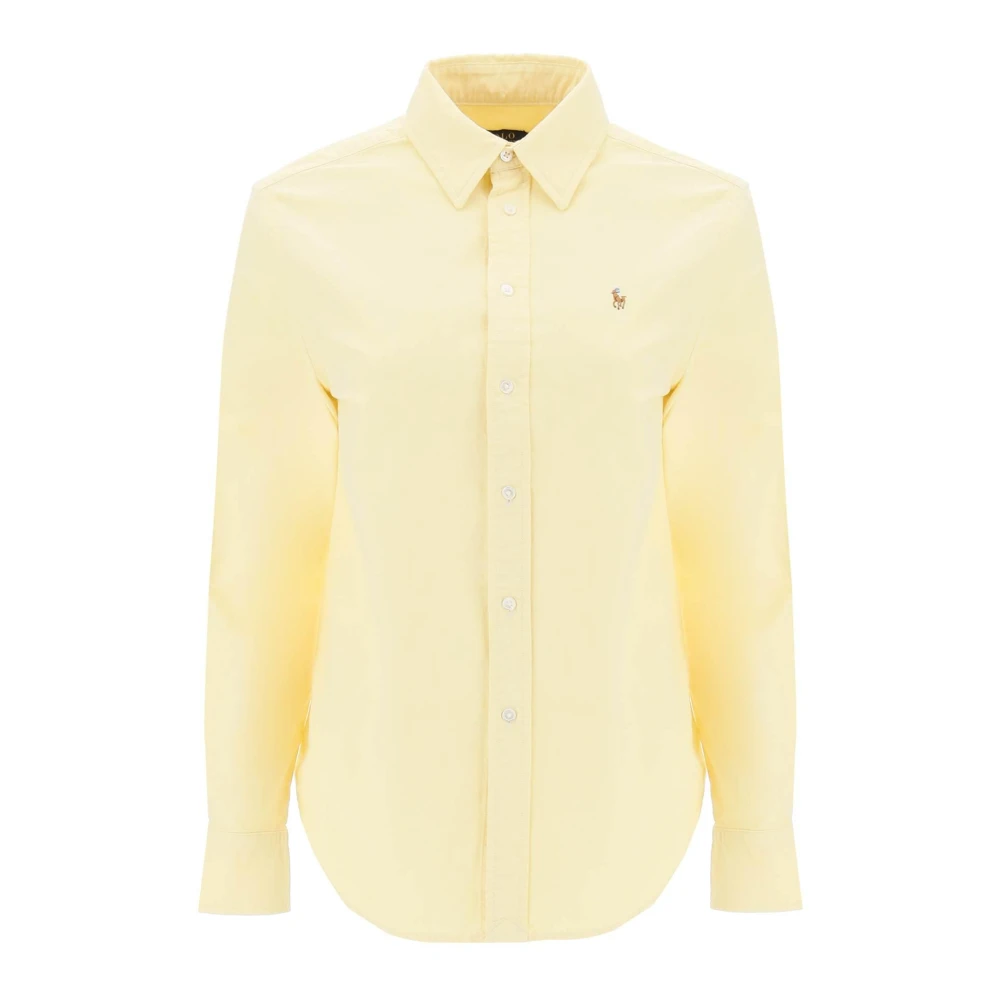 Ralph Lauren Relaxed Fit Oxford Overhemd met Pony Logo Yellow Dames
