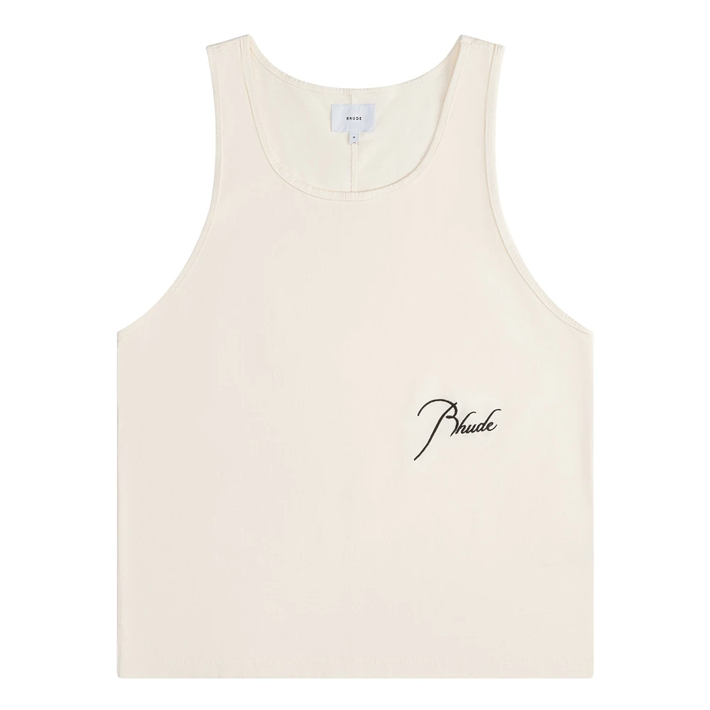 Rhude Vintage Wash Katoenen Tanktop White Heren