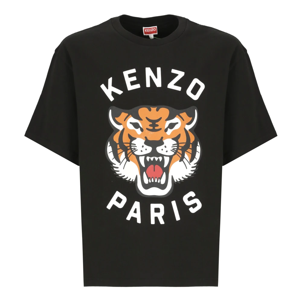 Kenzo Zwarte Tijgerprint T-shirt Black Heren