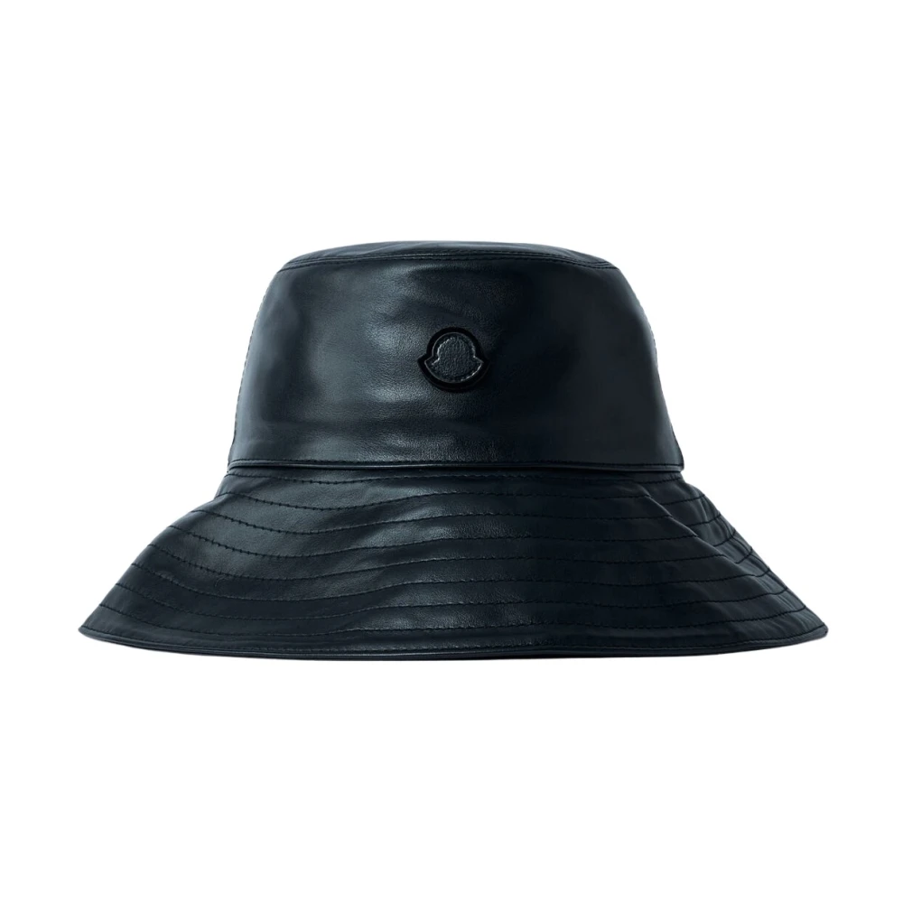 Moncler Women's Black Accessories, L, Logo Motif Bucket Hat