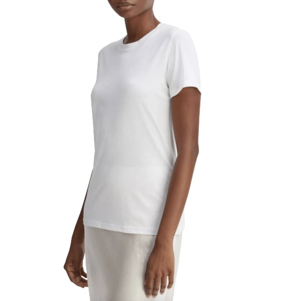 Vince Pima Cotton Crew Neck T-Shirt White Dames