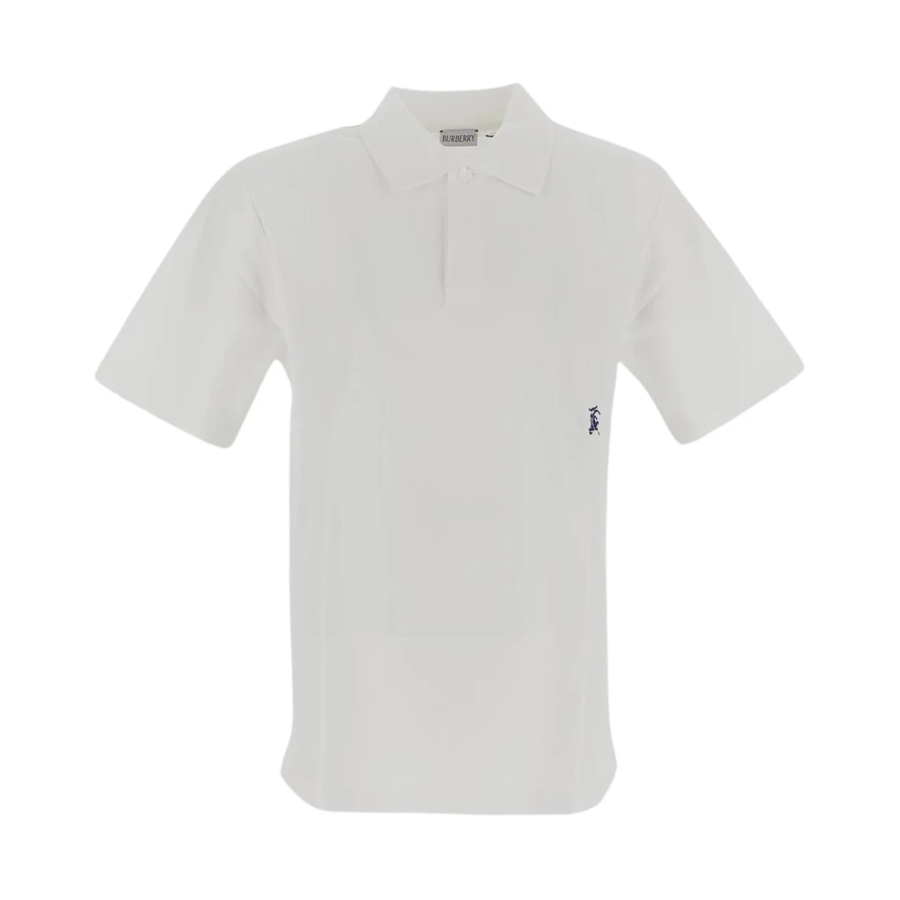 Burberry Polo shirt met geborduurd logo White Heren