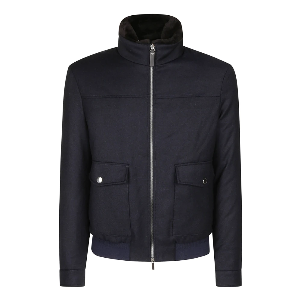 Canali Stijlvolle Jas van Fijne Stoffen Blue Heren
