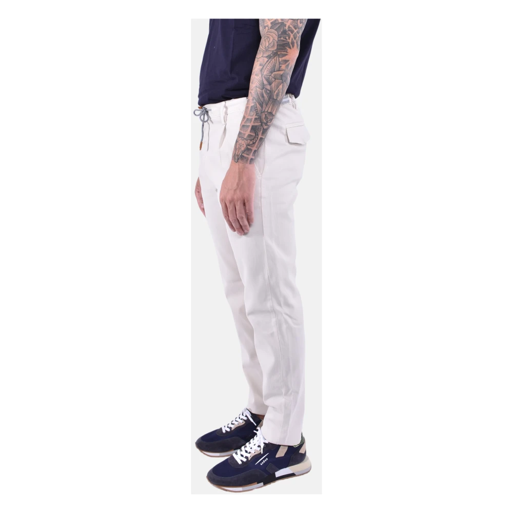 Eleventy Stretch katoenen jogger broek White Heren