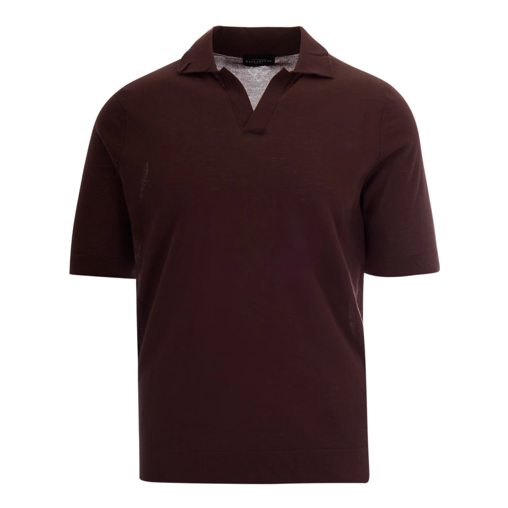 Ballantyne Men's Brown Short Sleeve Polo - Polo Shirts - M - Tops