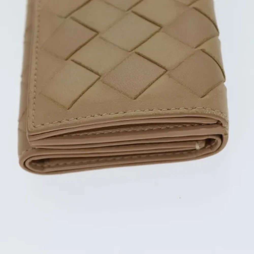Bottega Veneta Vintage Pre-owned Leather wallets Beige Dames