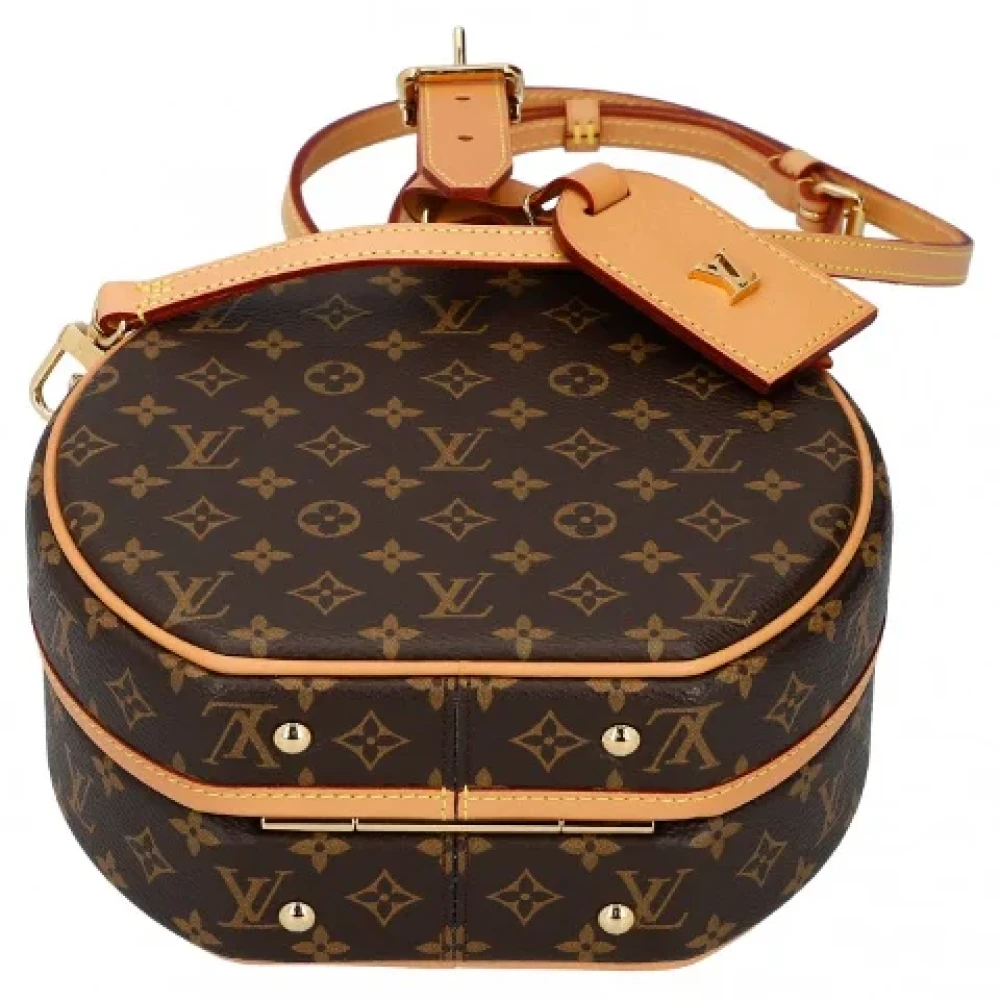 Louis Vuitton Vintage Tweedehands Bruin Canvas Louis Vuitton Hoedendoos Brown Dames