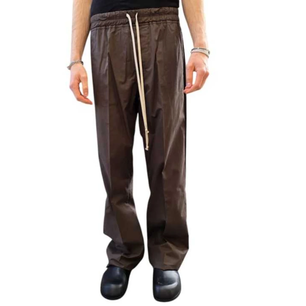 Rick Owens Gray Dietrich Drawstring Wide Trousers - Male - Wide Trousers - M - Trousers