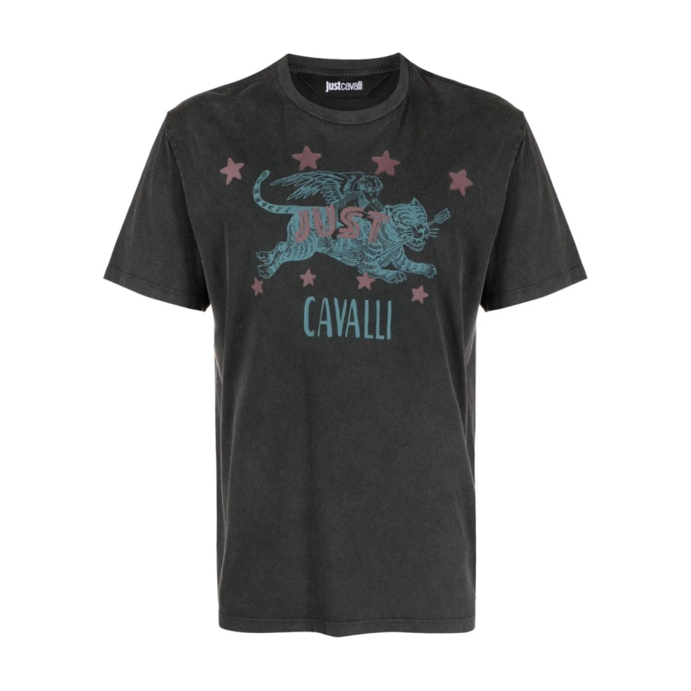Just Cavalli Heren Serigrafische T-shirt Zwart Black Heren