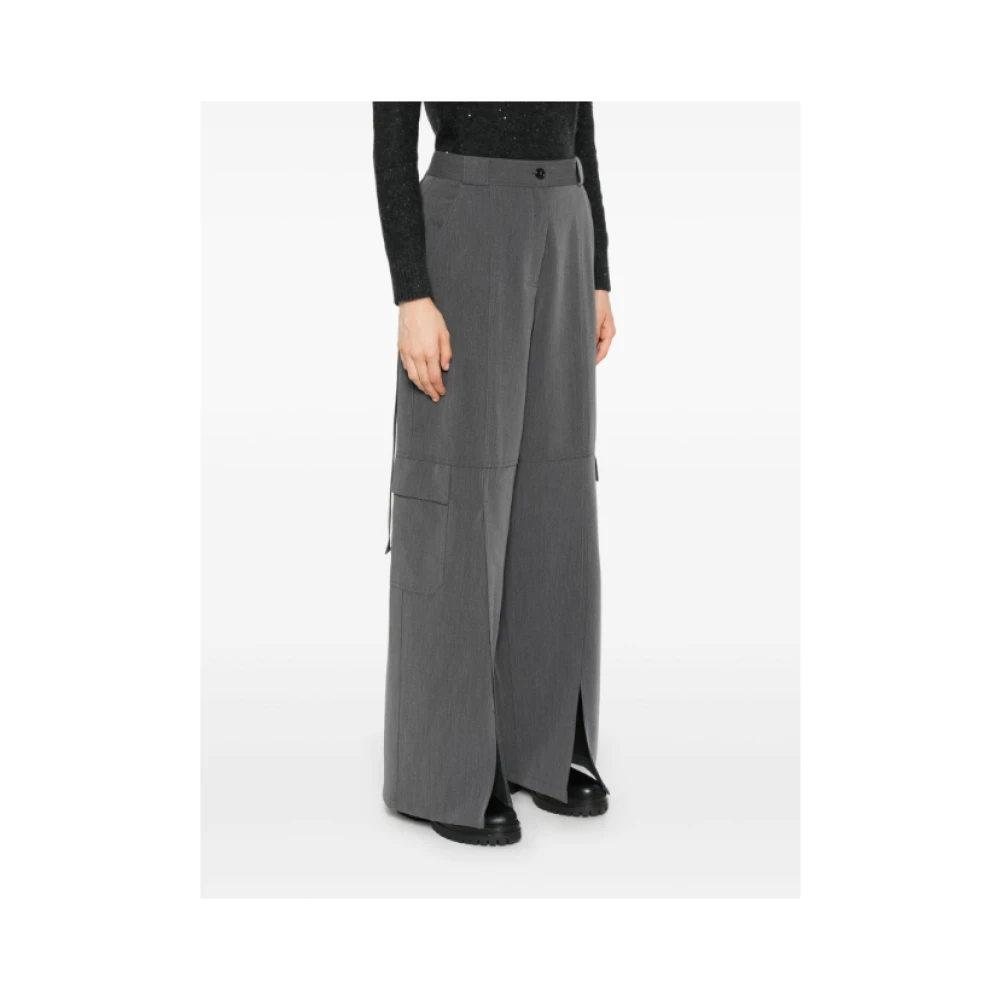 pinko Wijde Pijp Cargo Broek Grijs Gray Dames