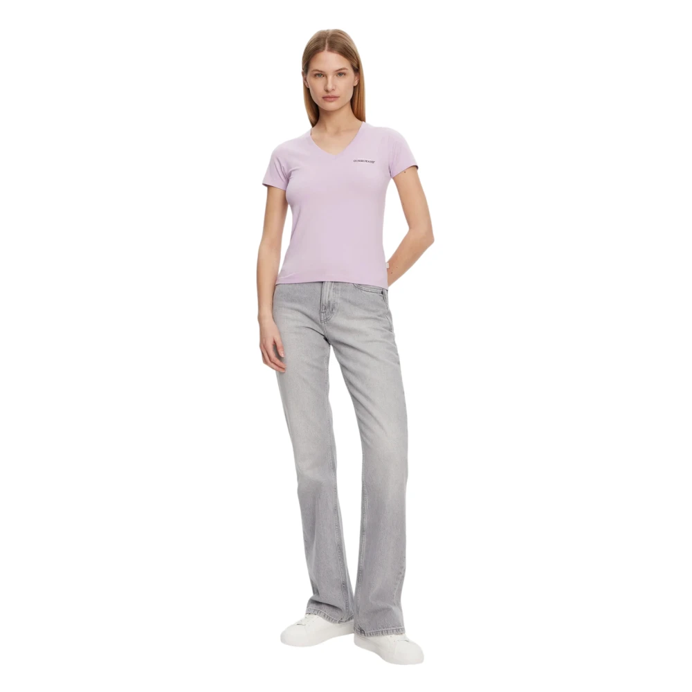 Guess Biologisch Katoen Korte Mouw T-shirt Purple Dames