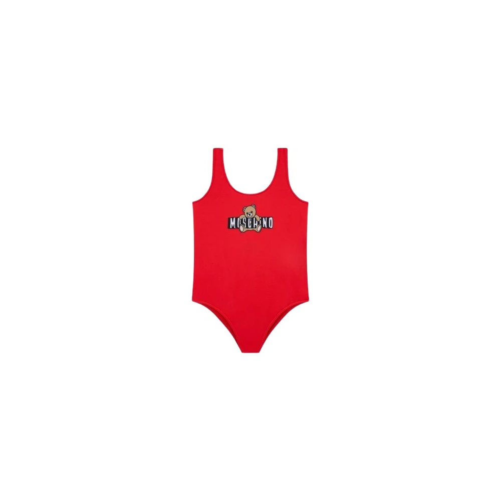 Moschino Red Kids Swimsuits, Female, 8 Y, Teddy Bear Lycra One-Piece Swimsuit