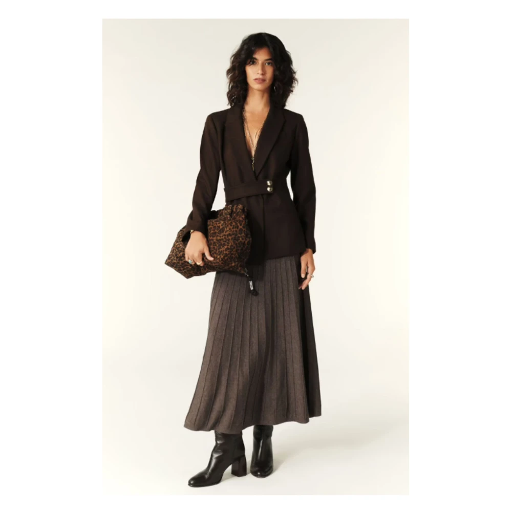 BA&SH Bruine Midi Rok Brown Dames