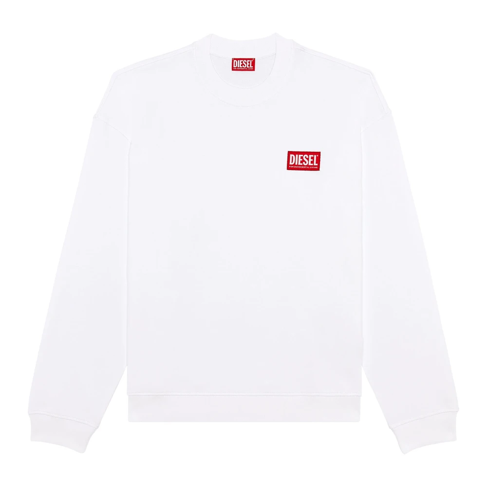 Diesel Oversized sweatshirt with logo patch White Heren