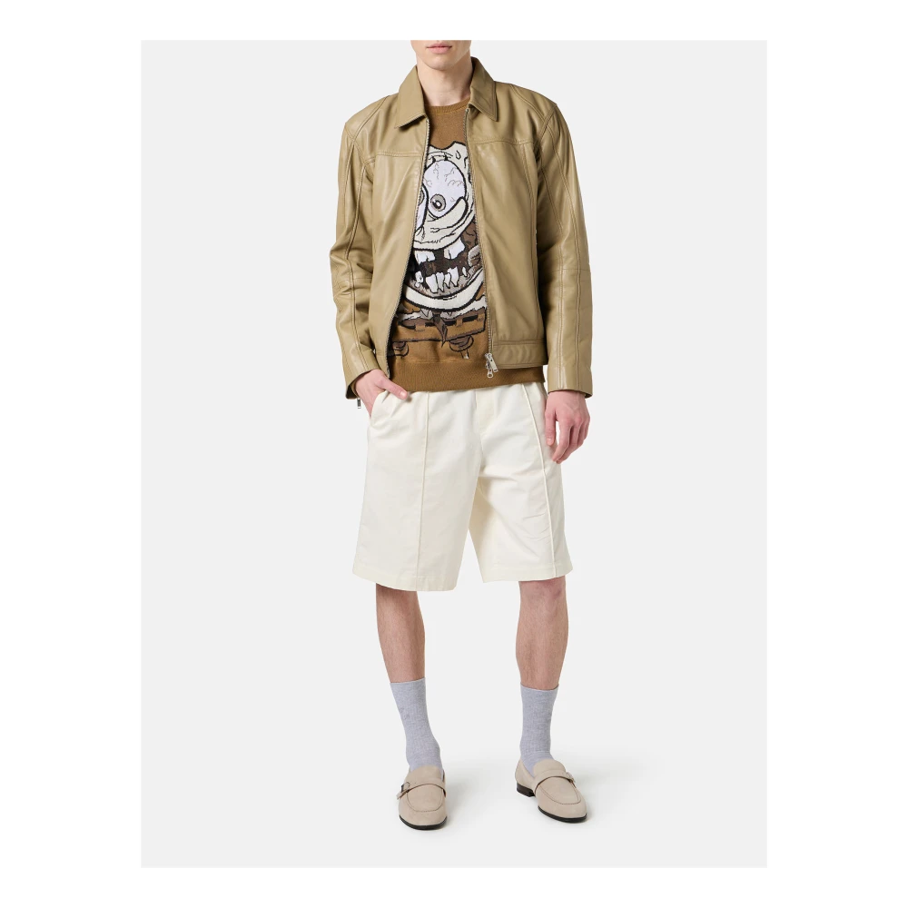 Iceberg Katoenen jacquard ronde hals trui met beer motief Brown Heren