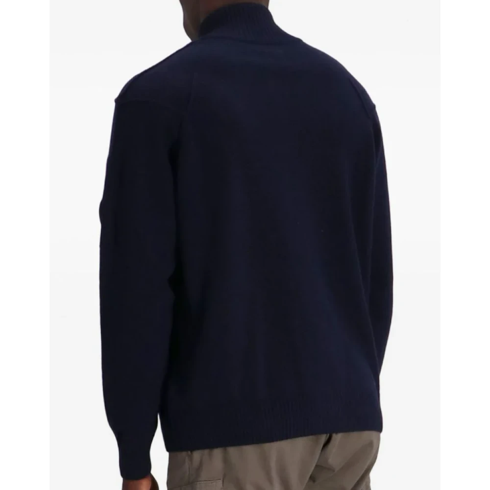 C.P. Company Blauwe Wollen Blend Gebreide Vest Blue Heren