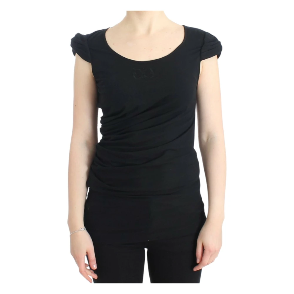 Roberto Cavalli Women's Black Elegant Top With Long Sleeves