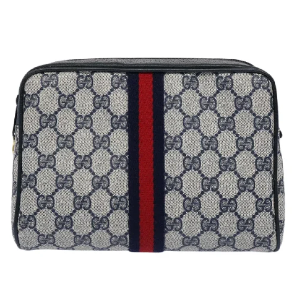 Gucci Vintage Pre-owned Canvas clutches Blue Dames
