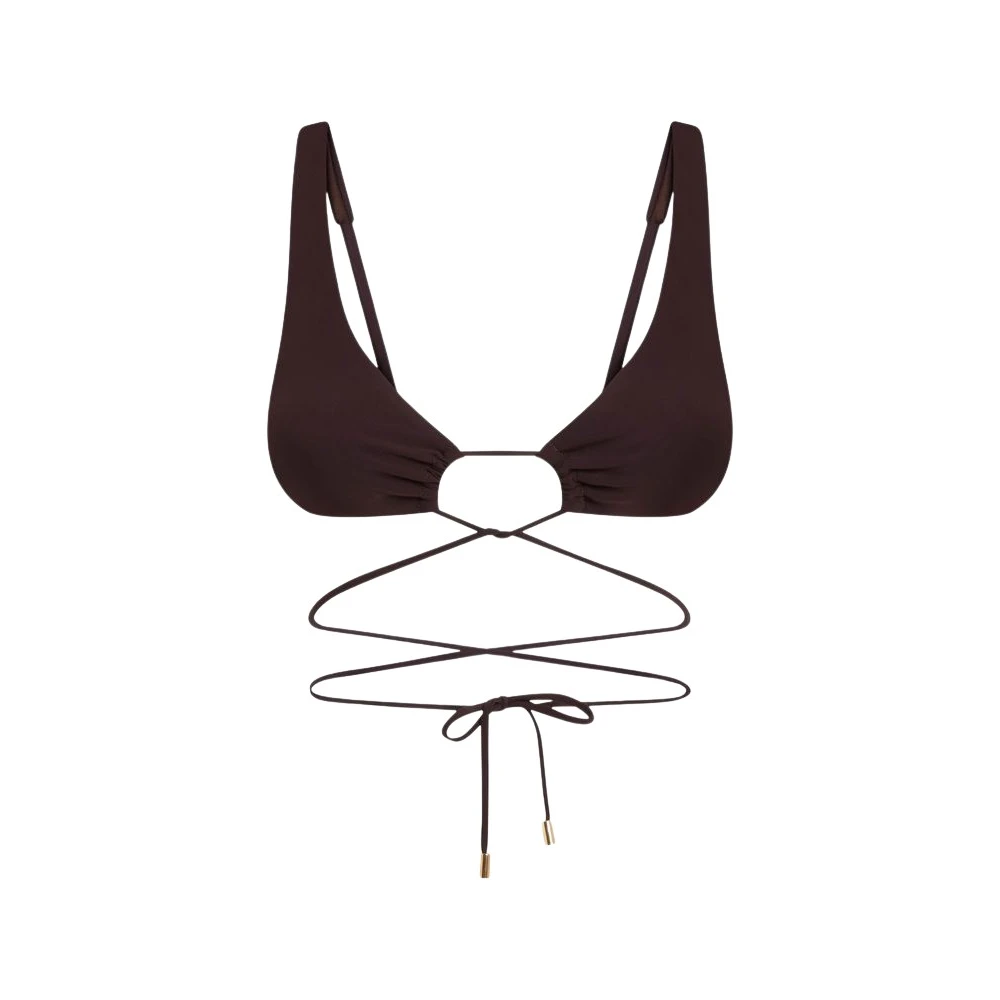 Moschino Brown Bikinis, Female, M, Triangle Bikini Top In Lycra