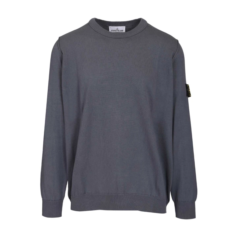 Stone Island Gray Round-Neck Knitwear, Male, 2XL, Knitwear